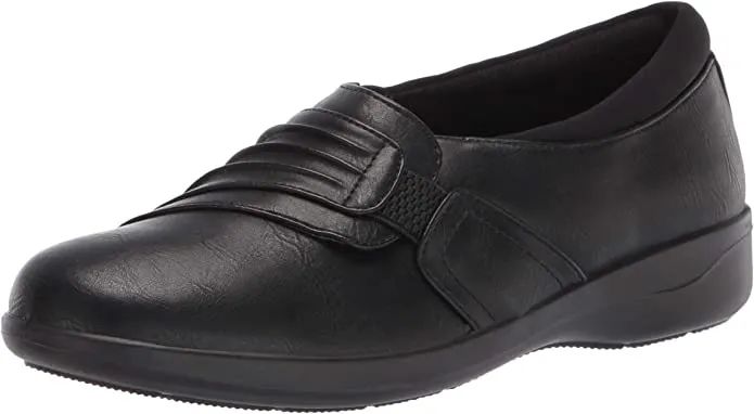 Easy Street womens Flat Sneaker, Black, 6.5 US