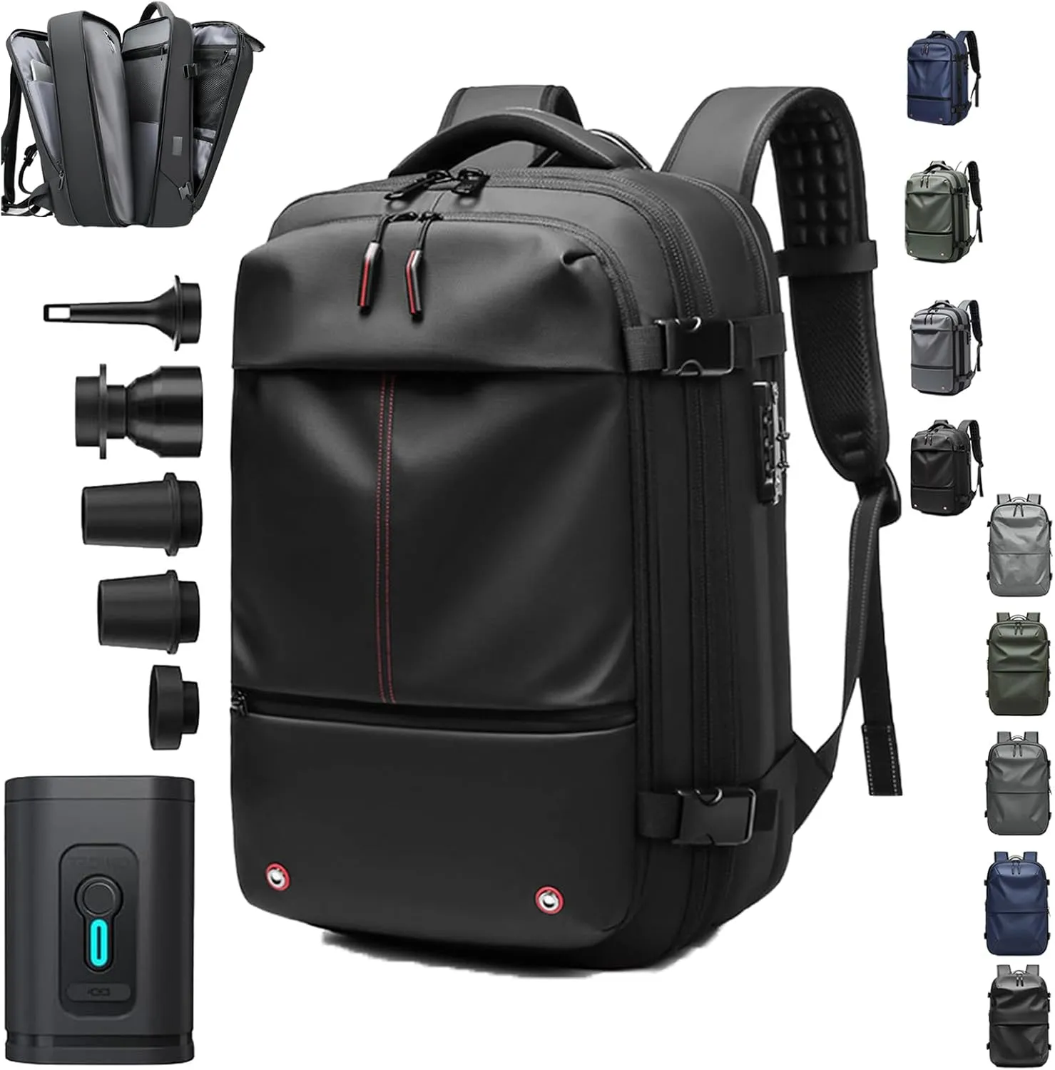 Easy Vac Pack Backpack, Easy Vac Backpack, Easyvacpack 60l Large Capacity Waterproof Anti-Theft Travel Bag (Classic-Black)