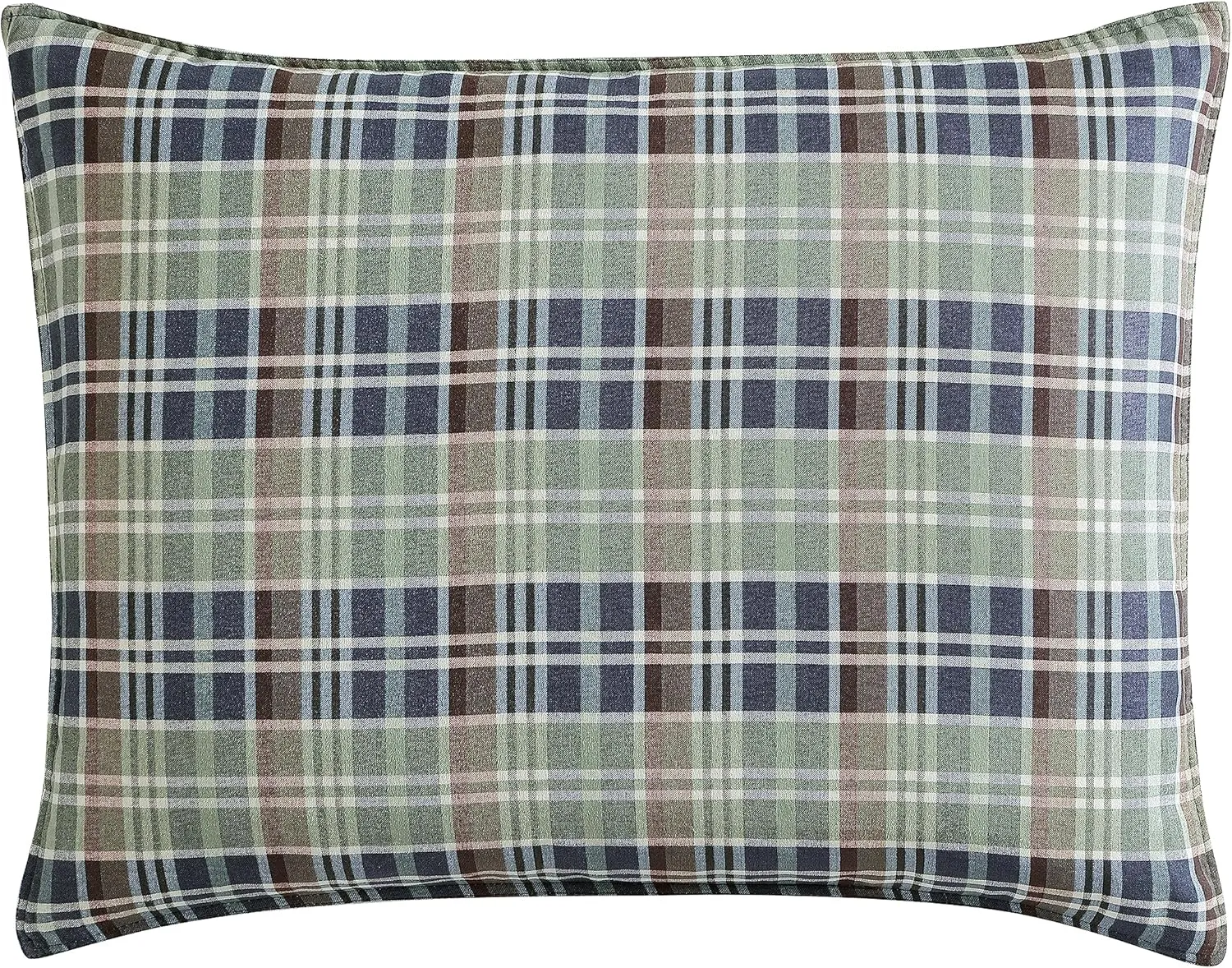 Eddie Bauer Comforter Set Reversible Plaid Alt Down Bedding with Matching Shams, Home Decor for Colder Months, King, Rugged Navy