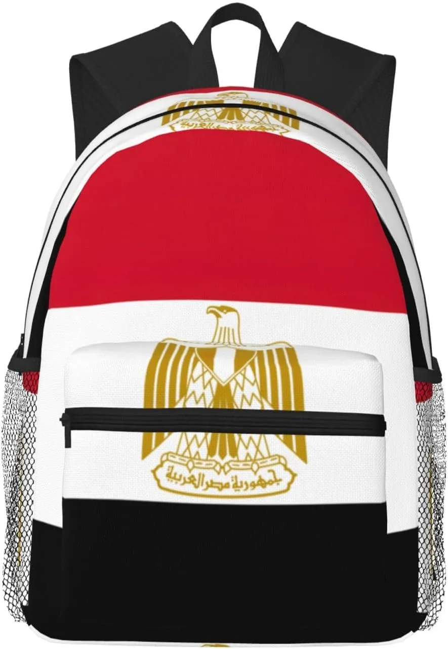 Egyptian flag College Backpack For Women Men,Lightweight Travel Bag Backpack With Pockets for Women Men
