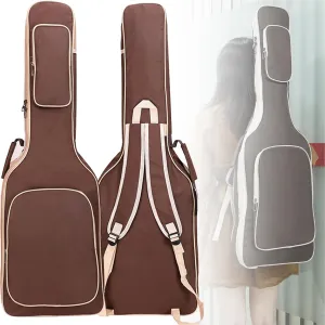 Electric Guitar Bag 40 Inch, Guitar Case with Double Shoulder Adjustable Straps, Guitar Gig Bag Large Capacity Pocket, Waterproof Soft Guitar Backpack Ideal Gift for Classical Guitar Lover, Brown