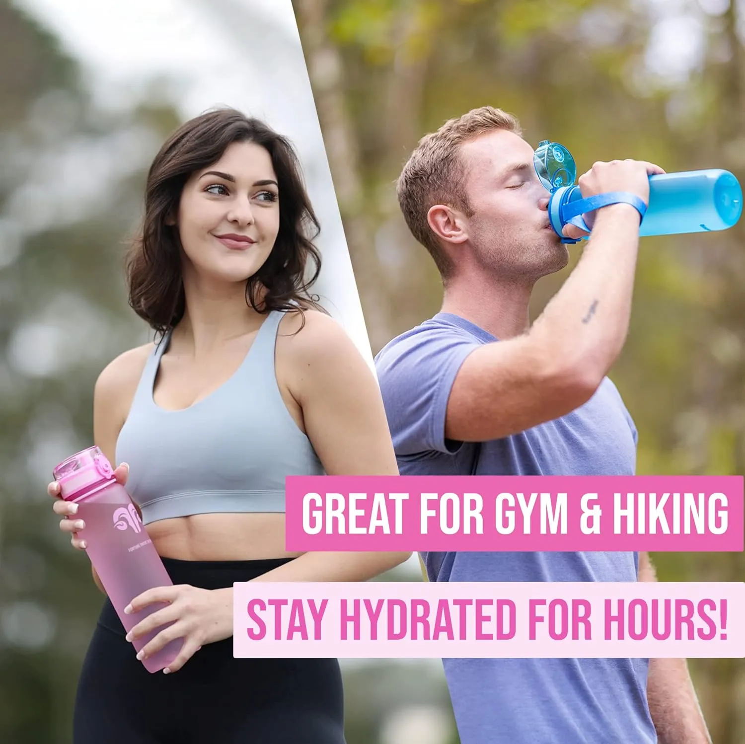 Embrava Sports Water Bottle - 32oz Large - Fast Flow Quick Sip Lid - BPA & BPS Free - Leakproof, Flip Top - Lightweight & Sturdy Tritan Plastic - Strainer for Fruit & Ice