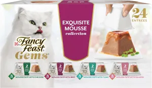 Fancy Feast Gems Pate Cat Food Mousse Gravy Cat Food Variety Pack - (Pack of 12) 4 oz. Boxes