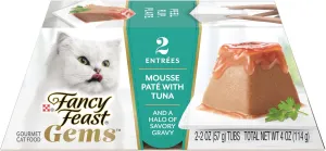 Fancy Feast Gems Pate Cat Food Mousse With Tuna and a Halo of Savory Gravy Cat Food - (Pack of 8) 4 oz. Boxes