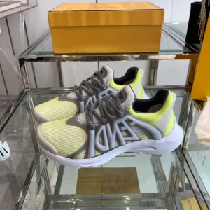 FENDI GREY Limited-time offer AND Wide assortment IN NEON TAG RUBBER YELLOW MESH FENDI SNEAKER MIX