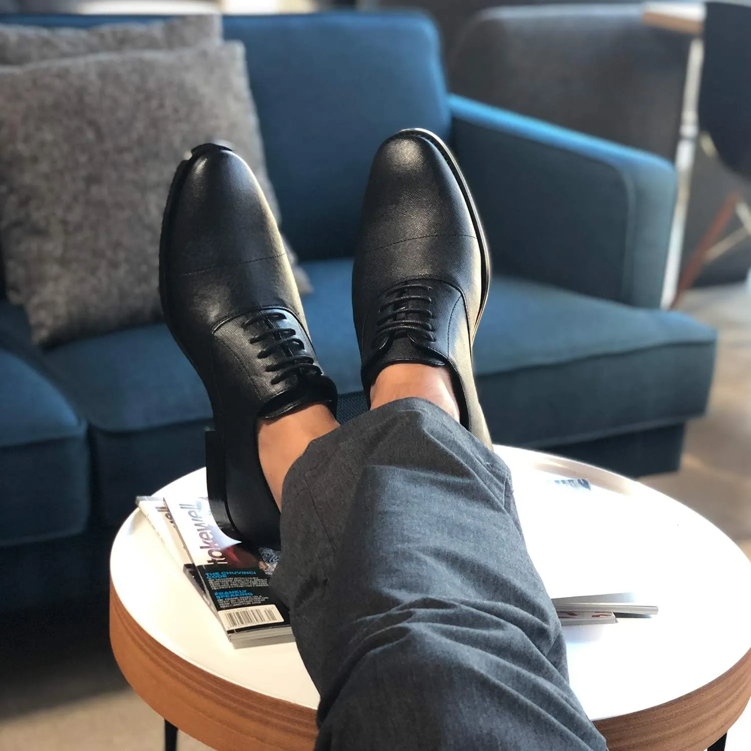 Ferro Aldo Men’s Classic Vegan Leather Lace-Up Oxford Formal Dress Shoes