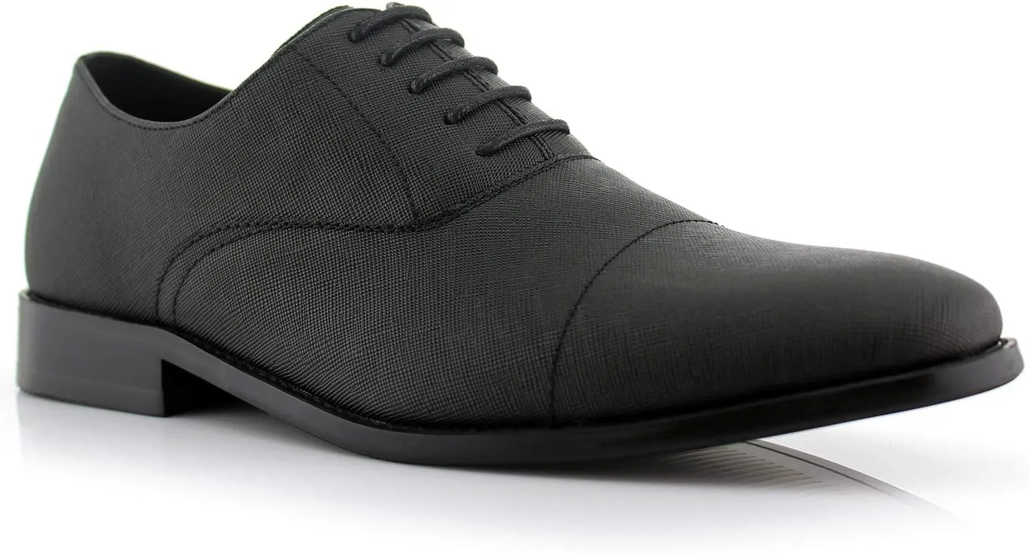Ferro Aldo Men’s Classic Vegan Leather Lace-Up Oxford Formal Dress Shoes