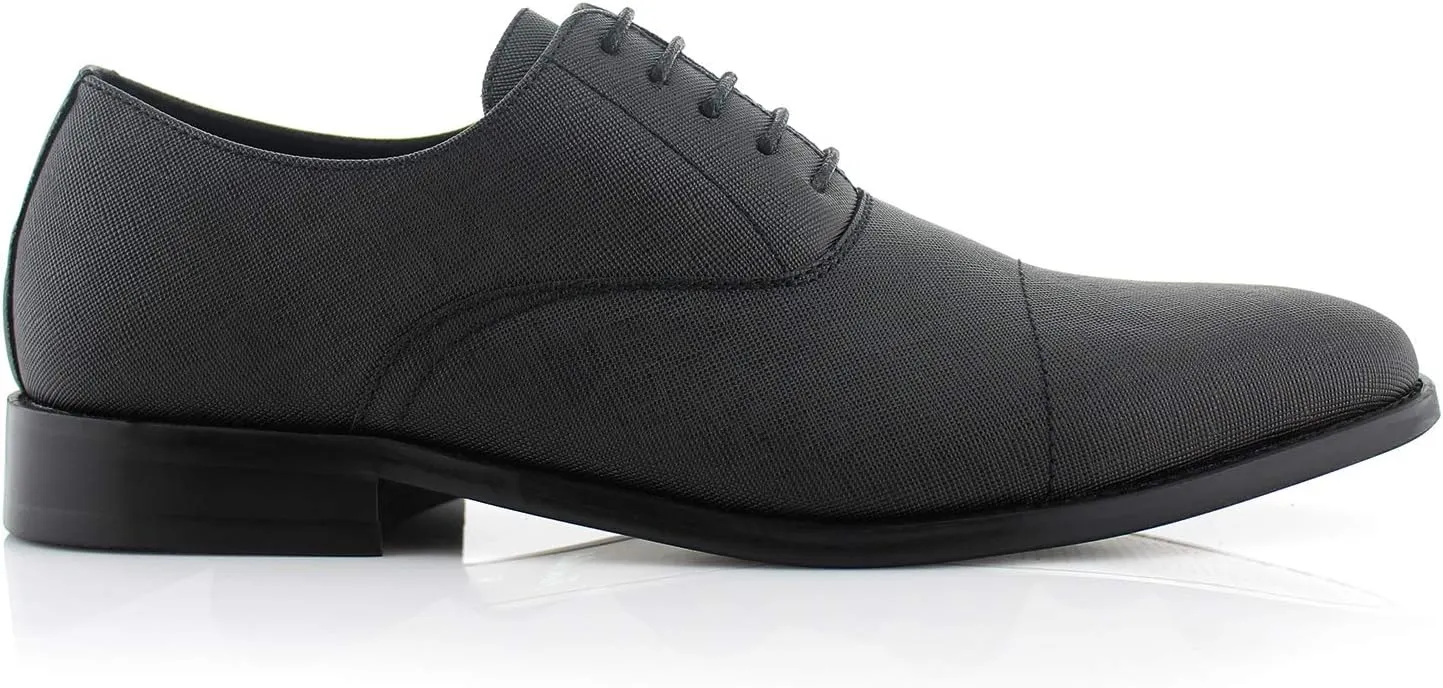 Ferro Aldo Men’s Classic Vegan Leather Lace-Up Oxford Formal Dress Shoes