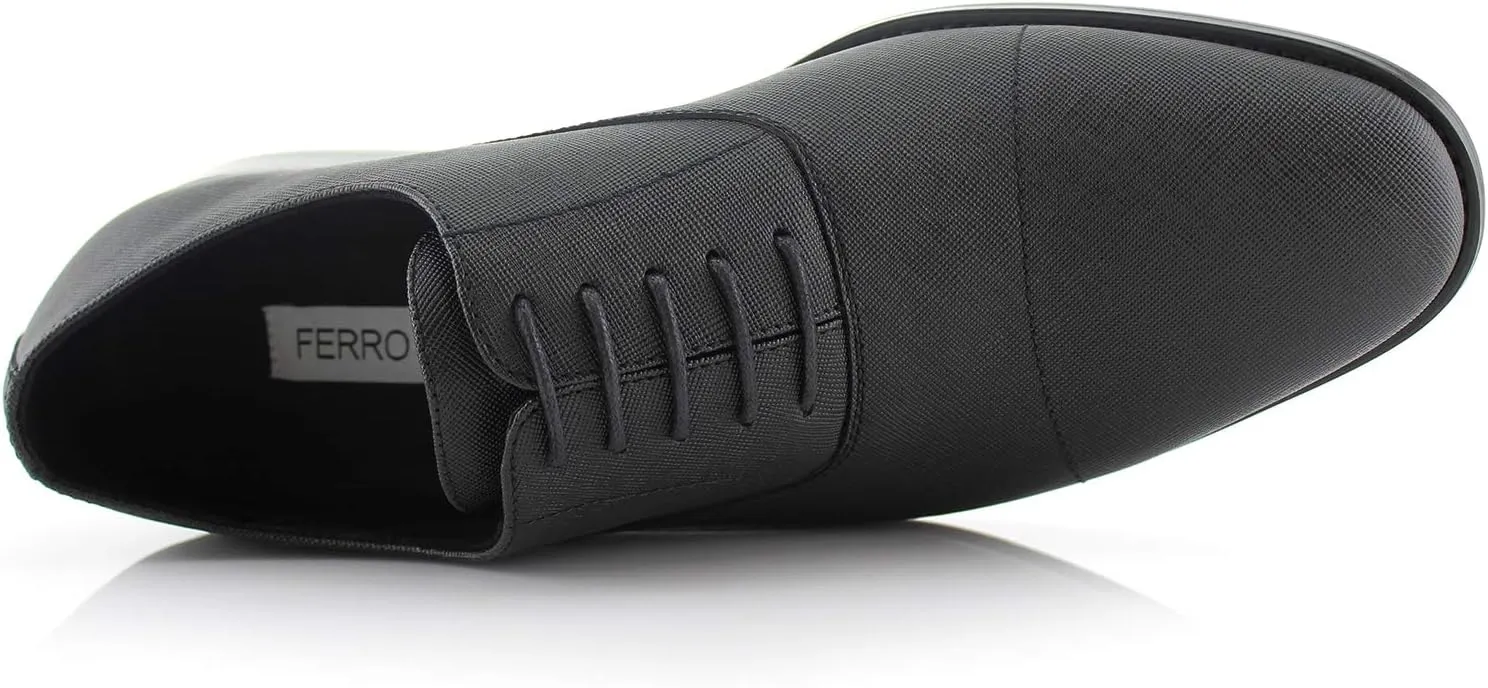 Ferro Aldo Men’s Classic Vegan Leather Lace-Up Oxford Formal Dress Shoes