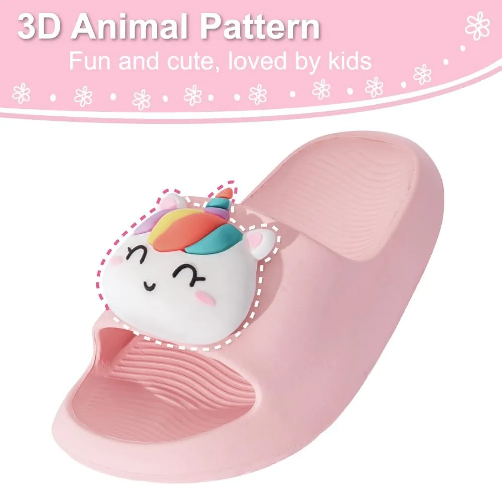 Fiedaz Kids Slides for Girls Boys Toddler Cloud Slides Animal Quick Drying Beach Slides Toddler Pool Shower Flip Flops Slippers