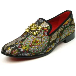 Fiesso FI-7385-5 Brown Multi Color Slip on Loafers