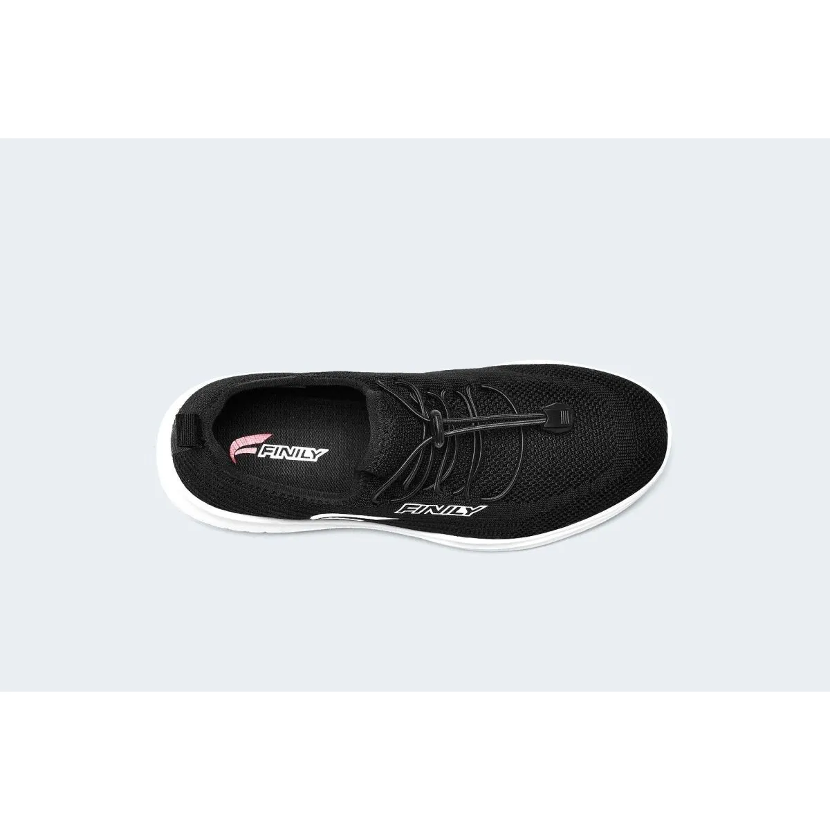 Finily Rina Women's Trainer with Elastic Laces - Black