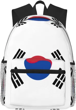 Flag of Republic of Korea College Backpack For Women Men,Lightweight Travel Bag Backpack With Pockets for Women Men