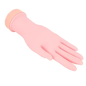 Flexible Bendable Fake Mannequin Hand, Nail Practice Hand for Acrylic Nails, Reusable Soft Rubber Manicure Training Hand, Washable Dummy Hand Trainer for Nail Art Practice