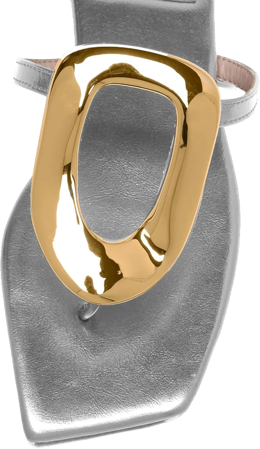 Flip-Flops Sandals for Women Comfortable Open Square Toe Slip on Beach Thong Sandals Casual Fashion Ladies Slipper Dressy Metal Decoration Summer Shoes.