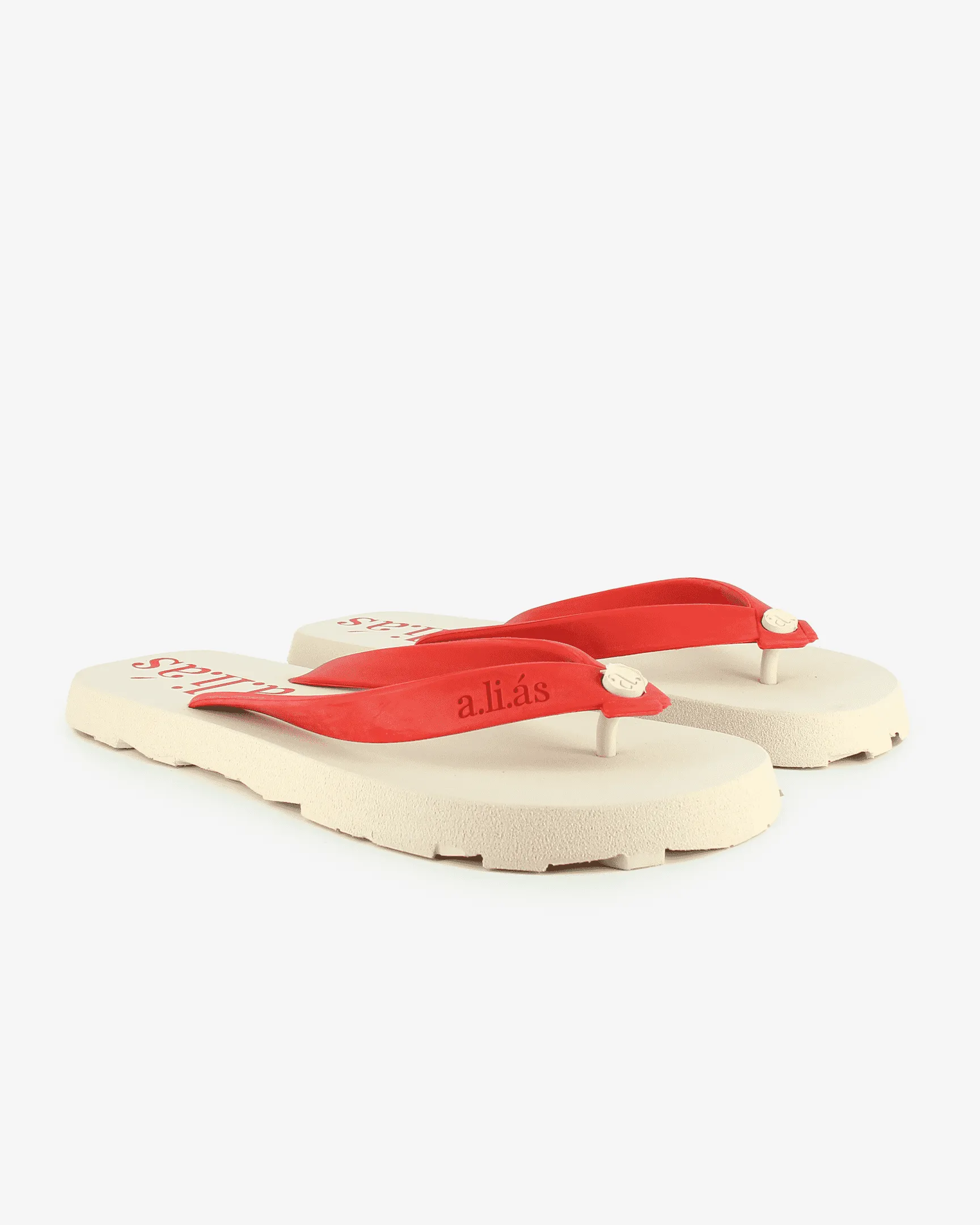 Flos Rubber Flip Flops | Off-White/Paprika Red