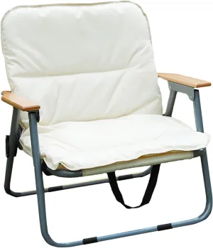 Folding Camping Chair with Seat Cushion, Outdoor Foldable Seat Beach Chair Portable Camp Chair for Indoor Patio Travel Picnic Sports, Khaki