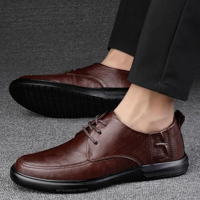Formal Business Office Shoes for Men, Luxury Italian Style Oxford, Men's Dark Brown Leather Dress Shoes, Fashion Wedding Groom Shoes