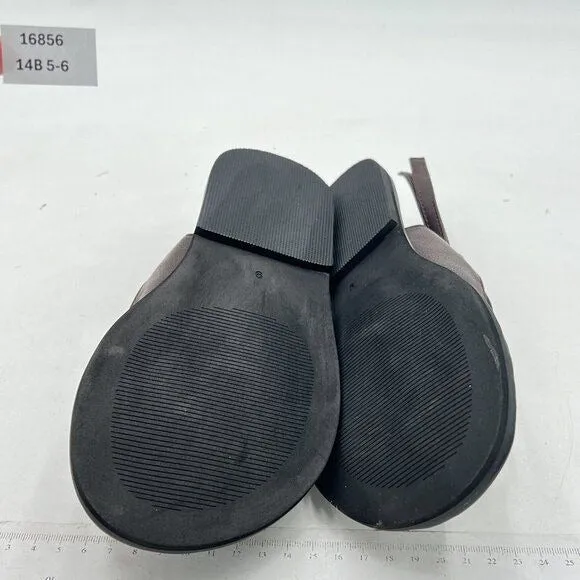 FOWT Dark Brown Split Round Toe Sandals Lace up Soft Flip Flop Casual Shoes