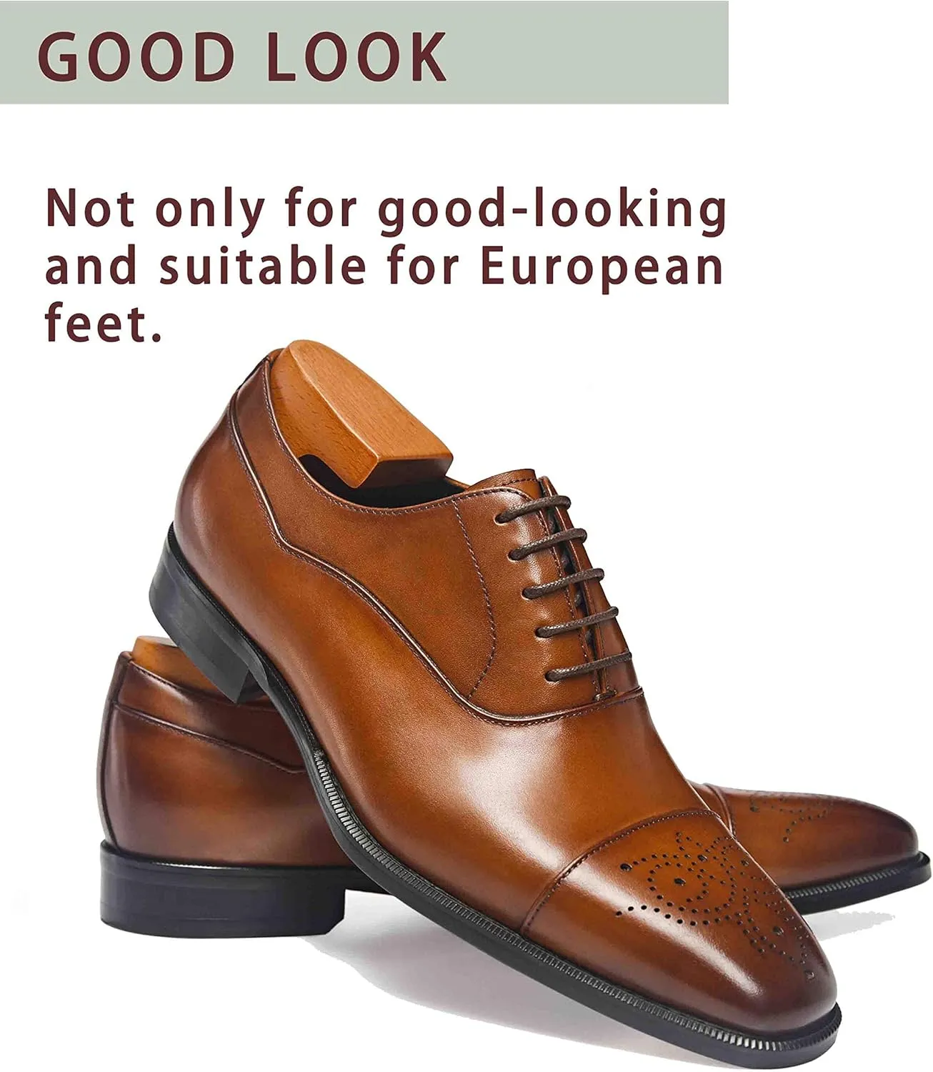 FRASOICUS Men's Dress Shoes Leather Classic Lace Up Oxford Formal Shoes for Men