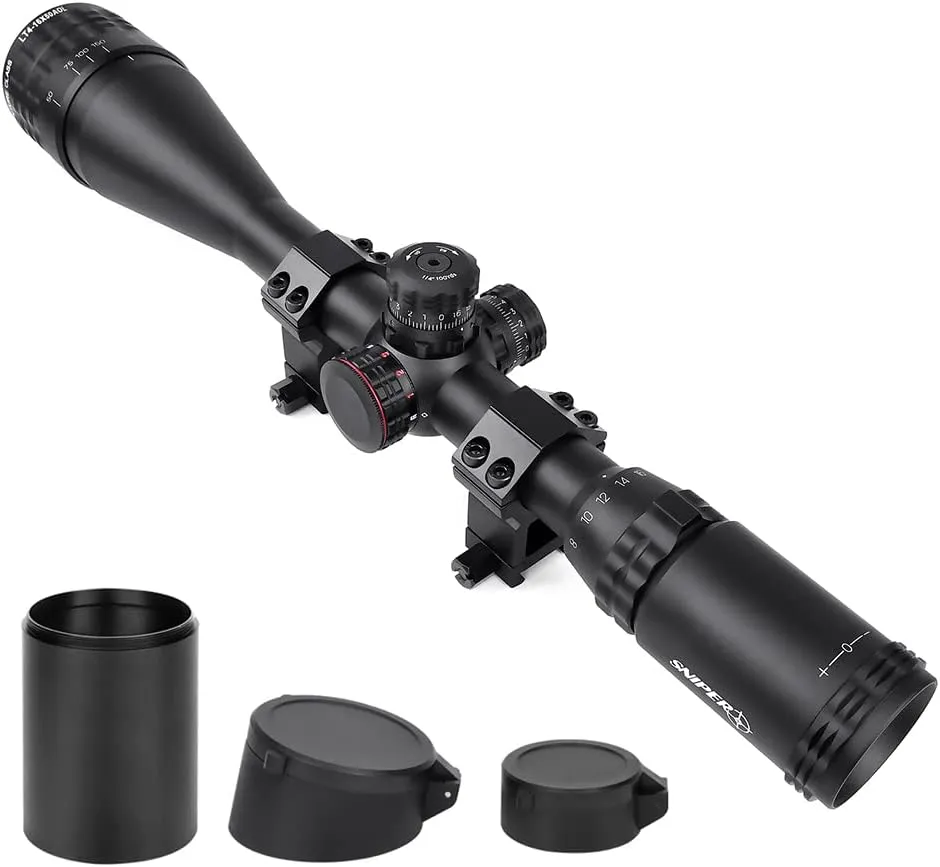 FSI 4-16x50 / 6-24x50 Rifle Scope w/Front AO Adjustment, Red/Blue/Green Illuminated Reticle with Picatinny Scope Rings