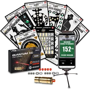 G-Sight Quantum XG 9mm Dry Fire Laser Training System Includes Auto Scoring Laser Ammo Target, 9mm Laser Bullet