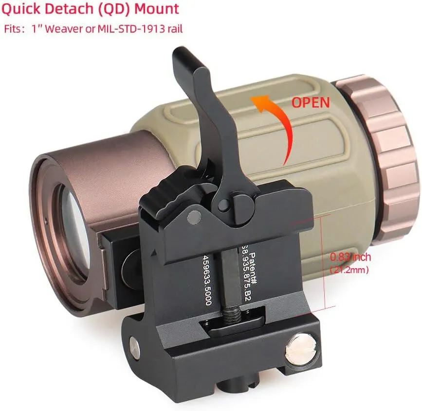G33/G43/G45 3X/5X Riflescope Magnifier for Holographic Sights & red dot Sight