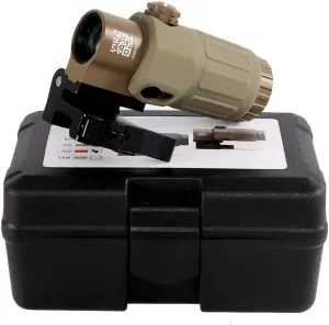 G33/G43/G45 3X/5X Riflescope Magnifier, Holographic Sight, 3x/5X Mirror Magnifying Glass, Side Foldable Flip Adjustment, with Switch to Side Quick Detachable QD Mount