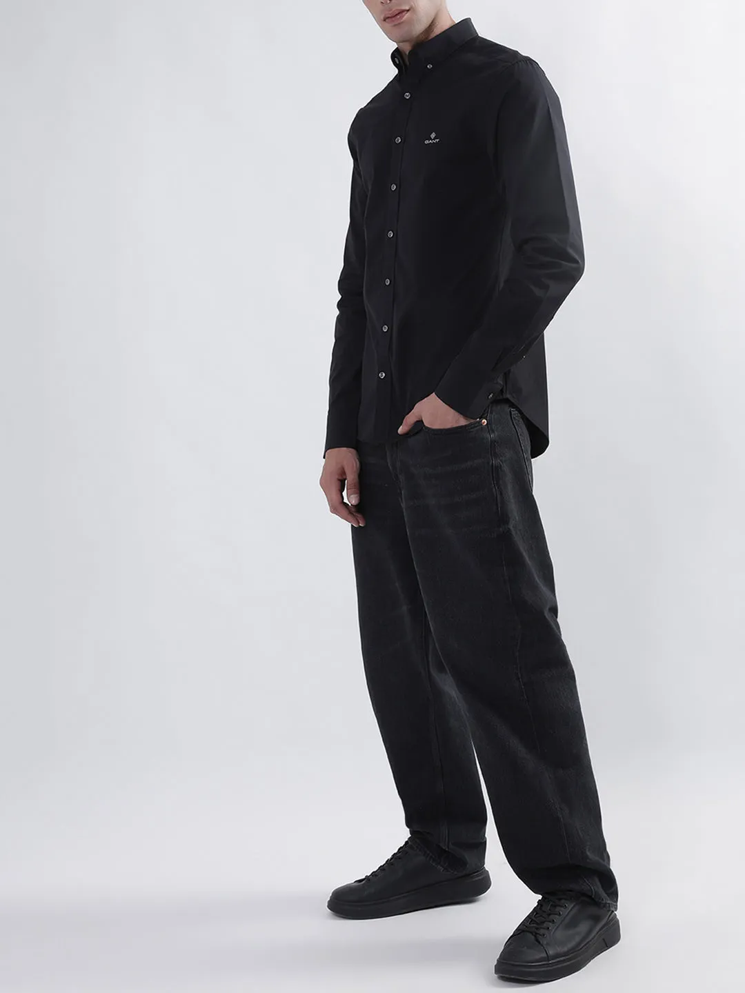 Gant Black Pinpoint Oxford Slim Fit Shirt