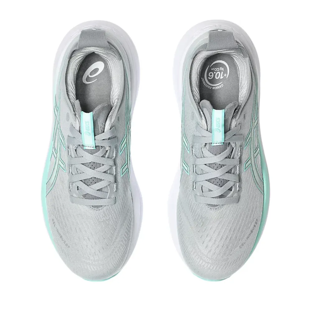 Gel-Nimbus 27 (Wide) Women's :Piedmont Grey | Illuminate Mint