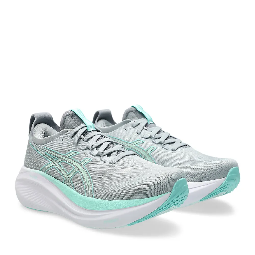 Gel-Nimbus 27 (Wide) Women's :Piedmont Grey | Illuminate Mint