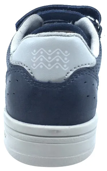 Geox Boy's DJ Rock 2 Navy Blue Triple Hook and Loop Sneaker