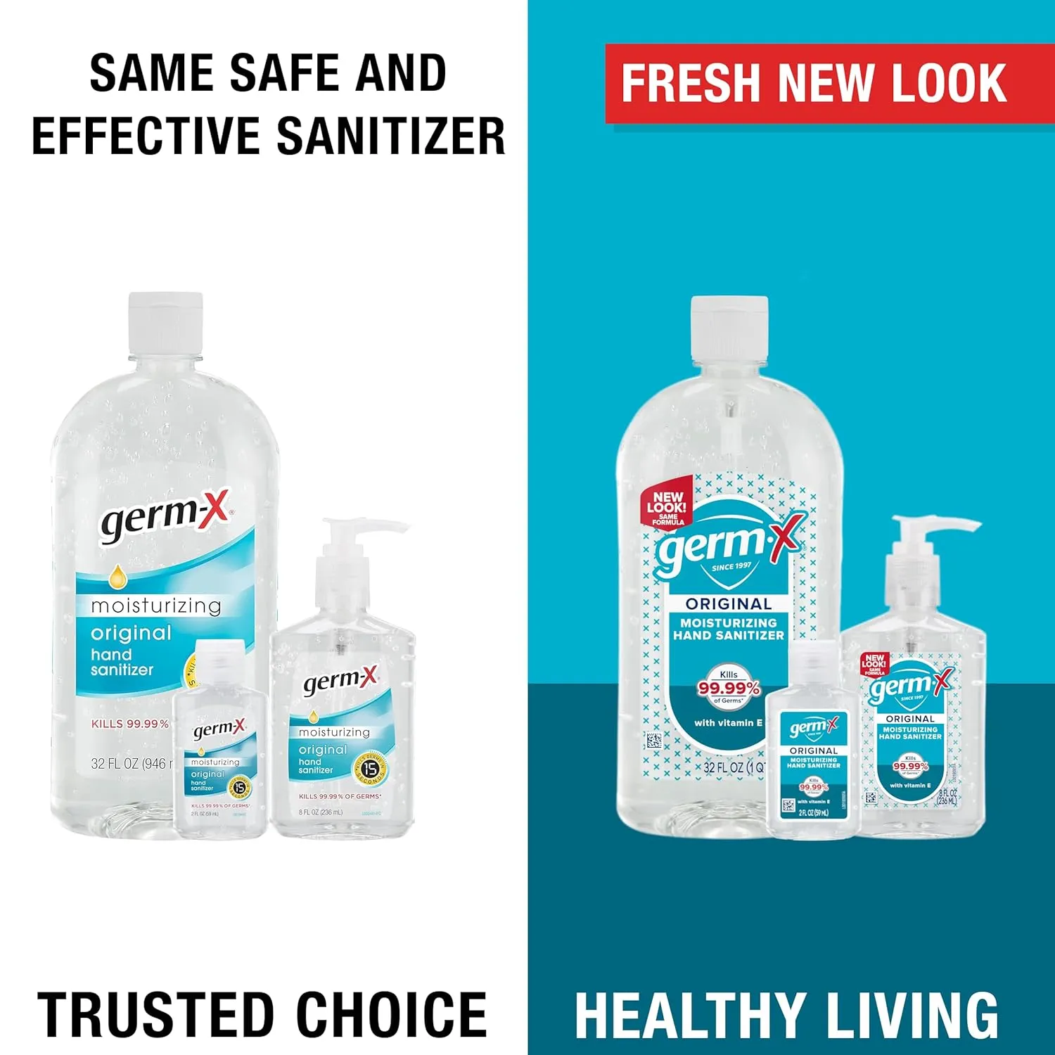 Germ-X Original Hand Sanitizer, Non-Drying Moisturizing Gel with Vitamin E, Instant and No Rinse Formula, 8 Fl Oz Pump Bottle (Pack of 12)
