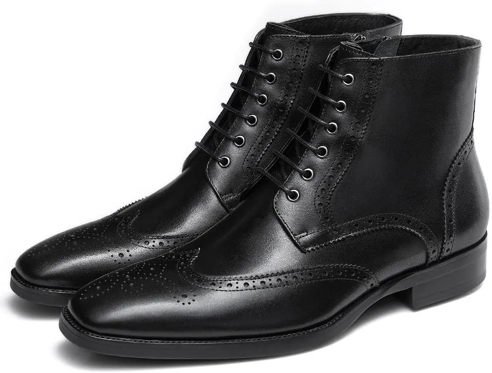 GIFENNSE Mens Dress Boots Mens Chukka Boots Formal Chelsea Boots Mens Leather Boots Oxford Boots for Men
