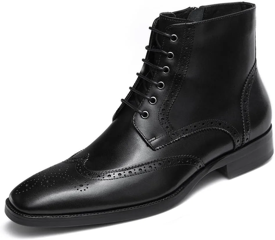 GIFENNSE Mens Dress Boots Mens Chukka Boots Formal Chelsea Boots Mens Leather Boots Oxford Boots for Men