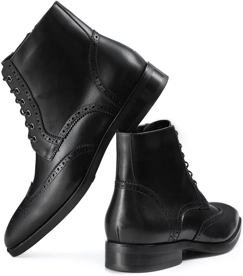 GIFENNSE Mens Dress Boots Mens Chukka Boots Formal Chelsea Boots Mens Leather Boots Oxford Boots for Men