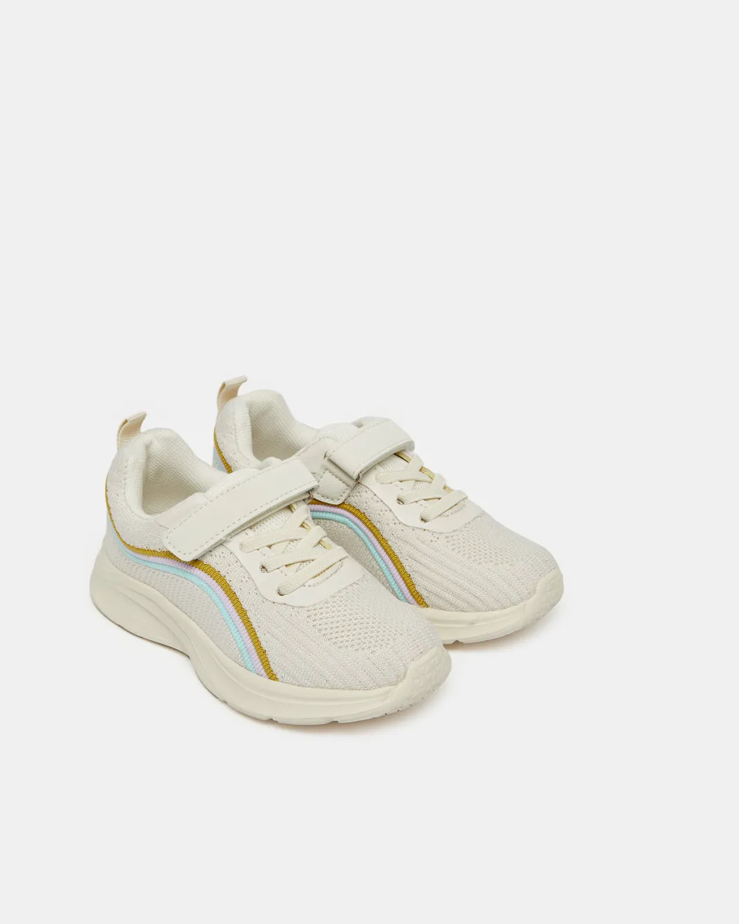 Girls Beige Mesh Trainer