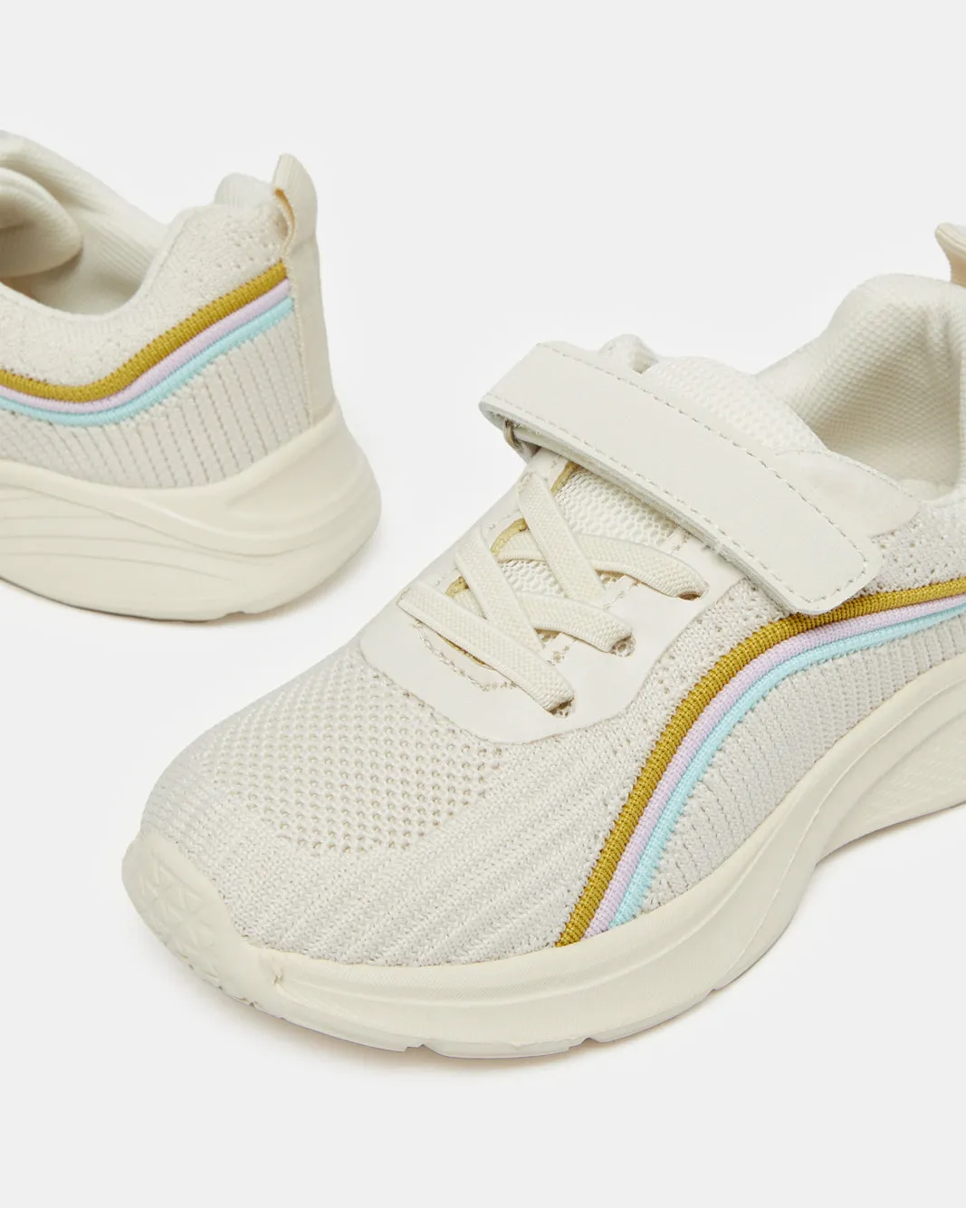 Girls Beige Mesh Trainer