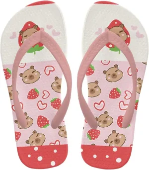 Girl's Flip Flops Kid's Flip Flop Children's Non-Slip Sole Quick Drying Beach Slippers Slide Sandals Pink Straps