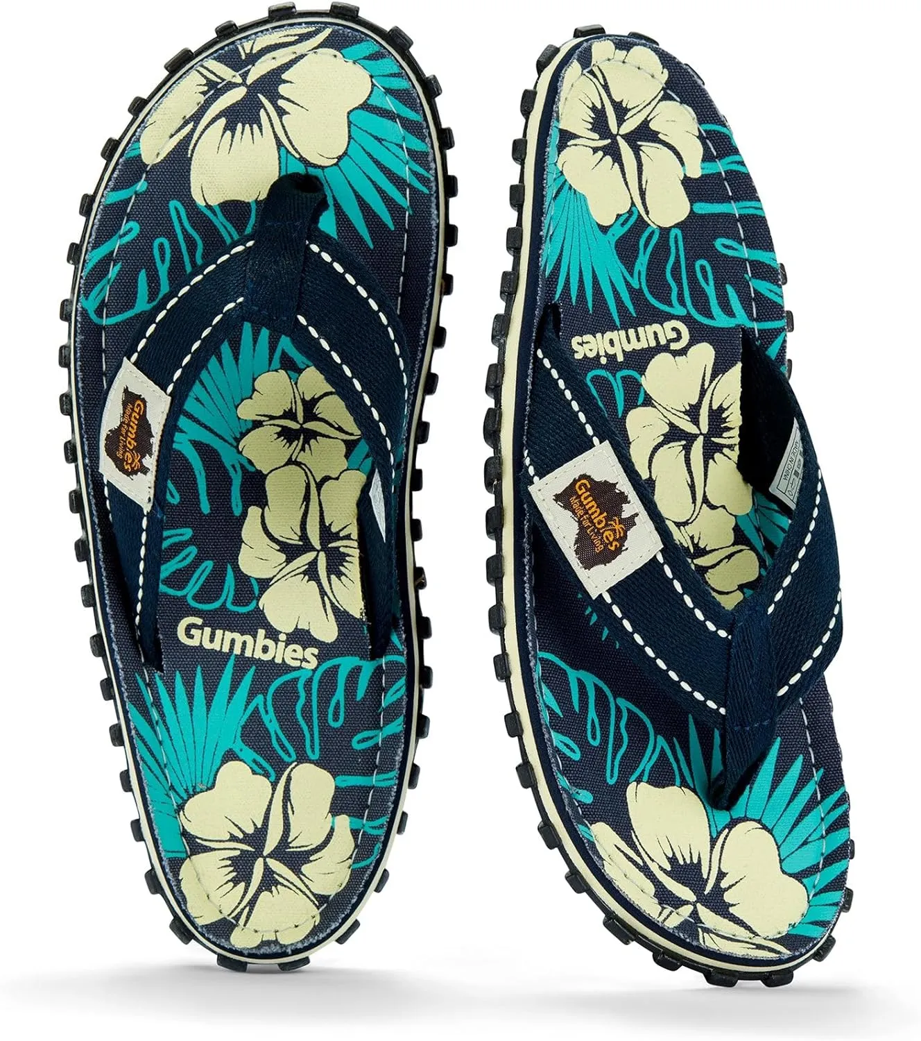 Gumbies Islander Flip-Flops | Unisex Classic Canvas Flip-Flops with Recycled Rubber Outsole & Cotton Footbed | Contoured, Lightweight & Everyday Comfortable