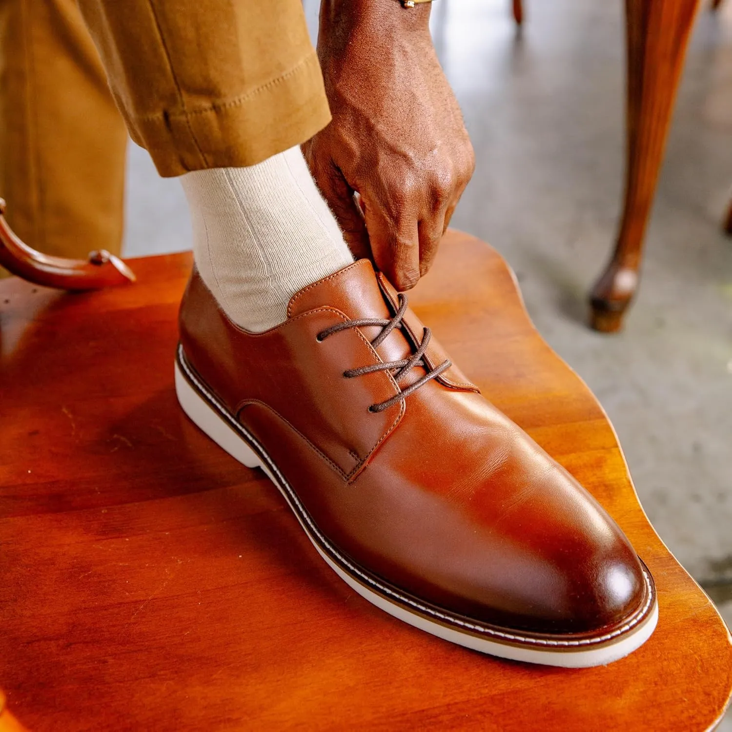 Gunnar and Troy Sentinel Soft Leather Mens Dress Shoes | Classic Lace-up Wingtip Oxford Shoes | Classic Modern Leather Shoes for Men
