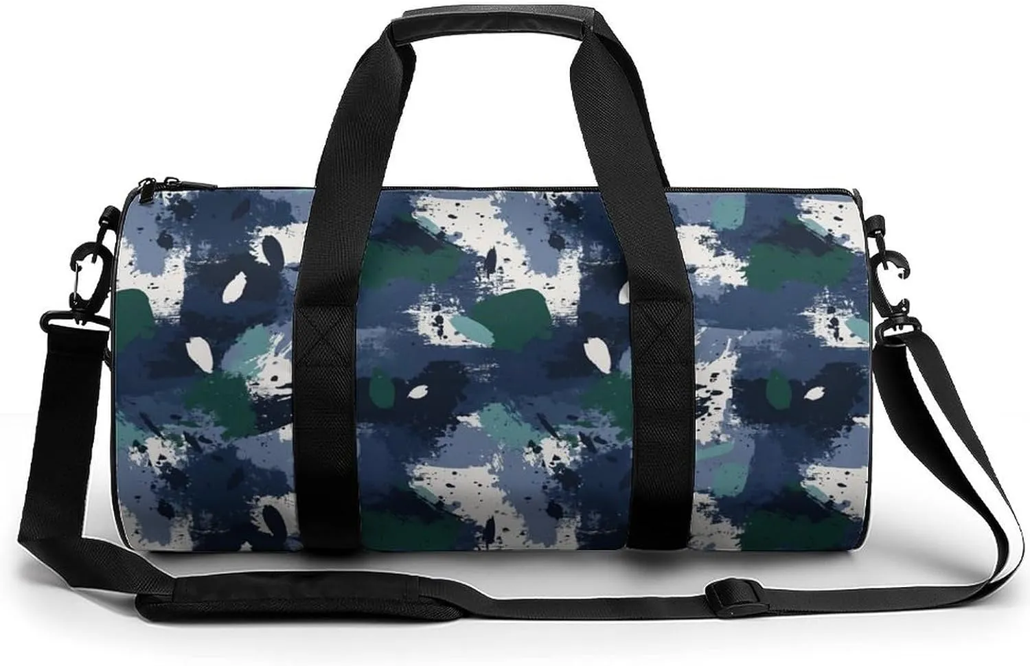 Gym Bag 17in for Men Women, Waterproof Foldable Sports Organizer, Durable Workout Travel Duffle Bag, Energetic Doodle Spray-325