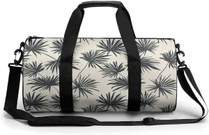 Gym Bag 17in for Men Women, Waterproof Foldable Sports Organizer, Durable Workout Travel Duffle Bag, Monochrome Tropics-79