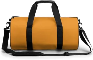Gym Bag 17in for Men Women, Waterproof Foldable Sports Organizer, Durable Workout Travel Duffle Bag, Warm Butternut Orange-563