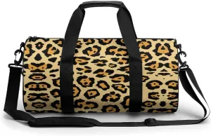 Gym Bag for Men Women Lightweight Sports Duffle Bag with Multiple Compartments Cylindrical Gym Bag for Fitness Travel And Outdoor Activities Ater Resistant Yoga Bag Training Bag Animal-print