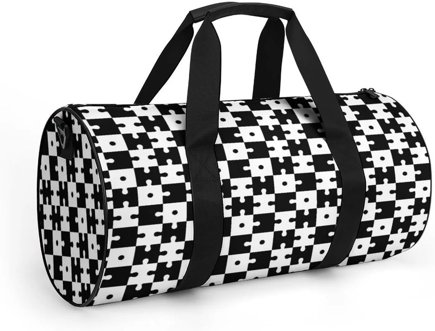 Gym Bag for Men Women Lightweight Sports Duffle Bag with Multiple Compartments Cylindrical Gym Bag for Fitness Travel And Outdoor Activities Ater Resistant Yoga Bag Training Bag Puzzle Blocks