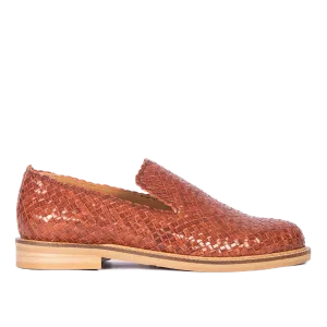 Handgeflochtene Loafer mit dekorativem Besatz