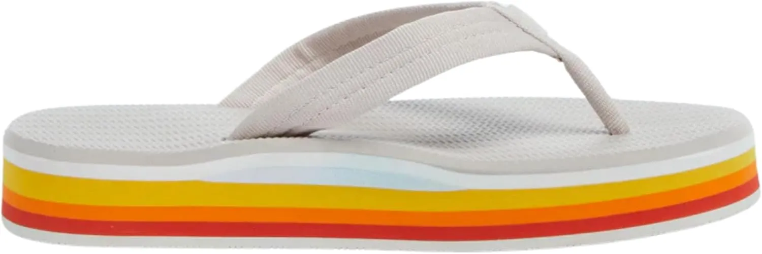 Hari Mari- Dunes Sunset- Women's Retro Inspired Platform Boat-Safe Flip Flops- No Break Ins, Firm Arch Support, Antimicrobial, and Floats in Water