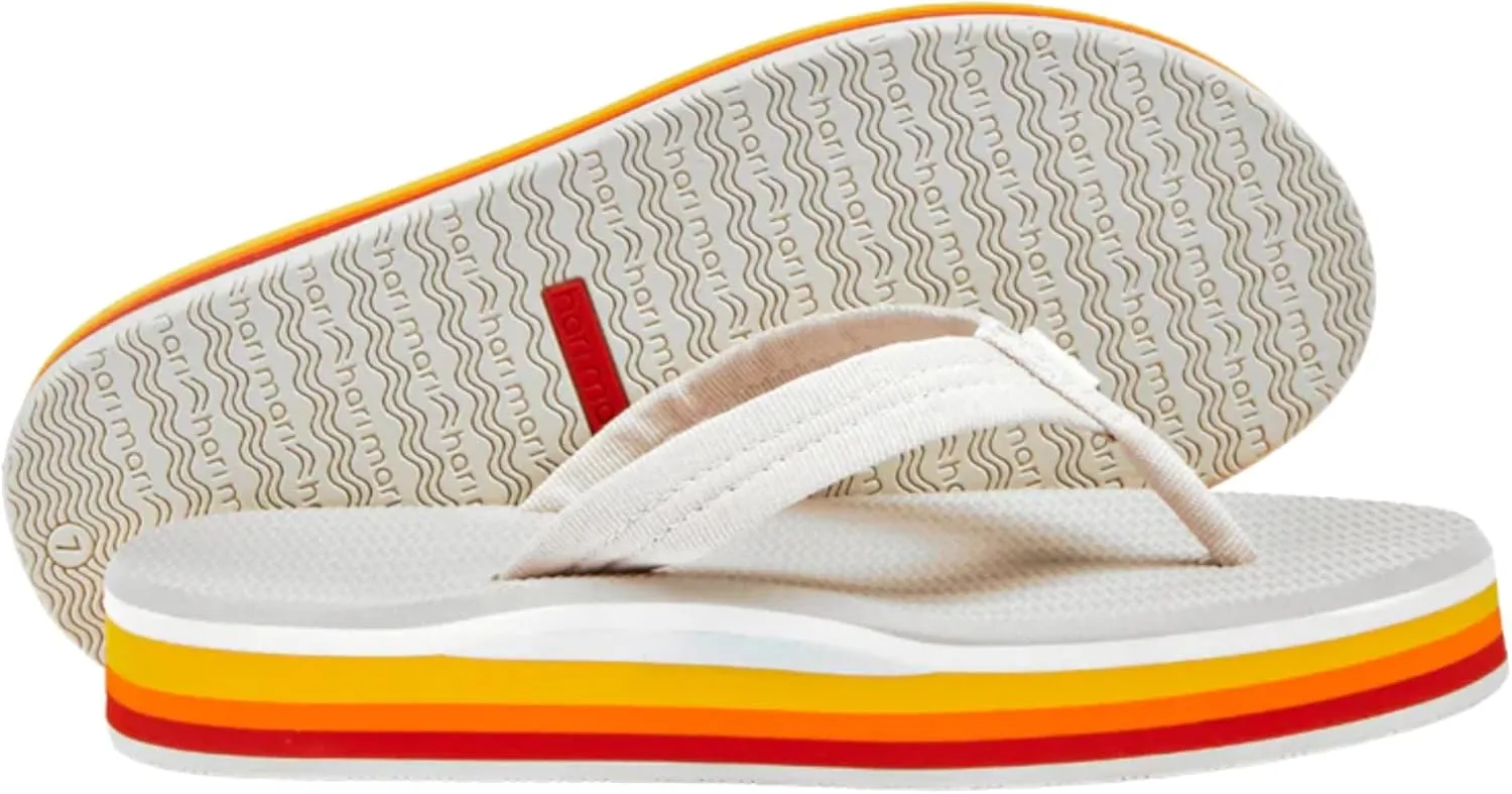 Hari Mari- Dunes Sunset- Women's Retro Inspired Platform Boat-Safe Flip Flops- No Break Ins, Firm Arch Support, Antimicrobial, and Floats in Water
