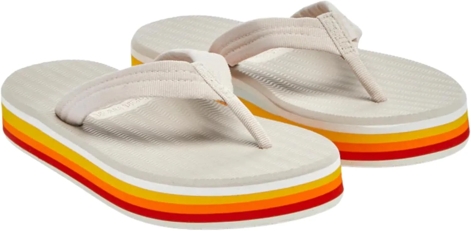Hari Mari- Dunes Sunset- Women's Retro Inspired Platform Boat-Safe Flip Flops- No Break Ins, Firm Arch Support, Antimicrobial, and Floats in Water